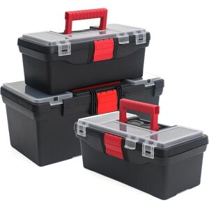 simpa Men's 3PC Toolbox Organiser Set in Black Black simpa Men's 3PC Toolbox Organiser Set in Black Black