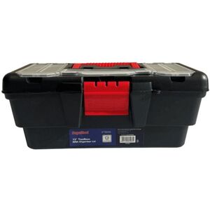 SupaTool Toolbox With Organiser Lid in Black Black SupaTool Toolbox With Organiser Lid in Black Black