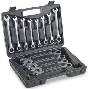 VonHaus 12 Piece Ratchet Spanner Set in Black Black VonHaus 12 Piece Ratchet Spanner Set in Black Black