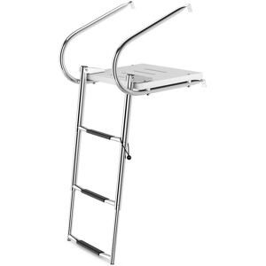 Costway 3-step Telescoping Boat Ladder Folding Dock Ladder Swimming Pool Ladder in Silver Silver Costway 3-step Telescoping Boat Ladder Folding Dock Ladder Swimming Pool Ladder in Silver Silver