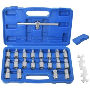 Hinsinc 21Pcs Oil Drain Sump Plug Key Socket Set Kit Gearbox & Axel Removal Wrench Tool in Blue Blue Hinsinc 21Pcs Oil Drain Sump Plug Key Socket Set Kit Gearbox & Axel Removal Wrench Tool in Blue Blue