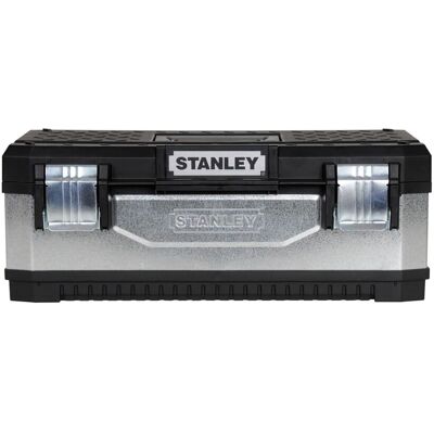 Stanley Galvanised Metal Toolbox in Silver Silver Stanley Galvanised Metal Toolbox in Silver Silver