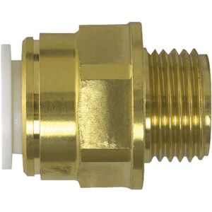 John Guest Brass Coupler 10mm X 1/2" Male BSP in Gold Gold John Guest Brass Coupler 10mm X 1/2" Male BSP in Gold Gold
