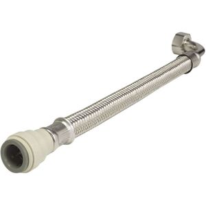 John Guest Braided Hose 300mm 15mm x 1/2" Elbow (Pack of 1) FLX36 in Silver Silver John Guest Braided Hose 300mm 15mm x 1/2" Elbow (Pack of 1) FLX36 in Silver Silver