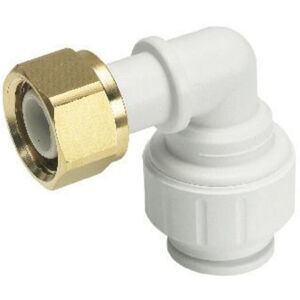 John Guest Bent Tap Connector 10mm X 1/2 in White White John Guest Bent Tap Connector 10mm X 1/2 in White White