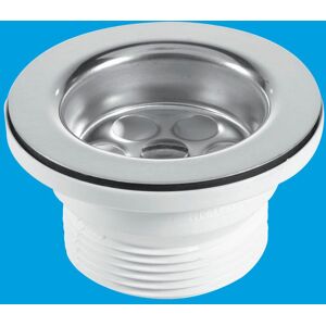McAlpine BSW9P Centre Pin Bath Waste: 70mm Stainless Steel Flange: Black PVC Plug Black McAlpine BSW9P Centre Pin Bath Waste: 70mm Stainless Steel Flange: Black PVC Plug Black