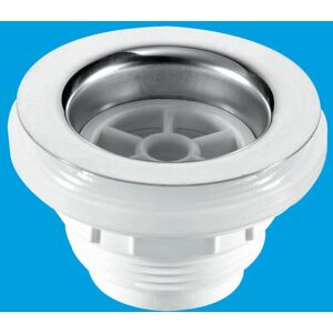 McAlpine BSW10 1.5" Backnut Bath Waste: 70mm Stainless Steel Flange x 1.5" Tail: Unslotted: Plug in White White McAlpine BSW10 1.5" Backnut Bath Waste: 70mm Stainless Steel Flange x 1.5" Tail: Unslotted: Plug in White White