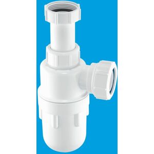 McAlpine C10A 75mm Water Seal Adjustable Inlet Bottle Trap with Multifit Outlet 1.5" in White White McAlpine C10A 75mm Water Seal Adjustable Inlet Bottle Trap with Multifit Outlet 1.5" in White White
