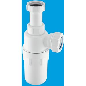 McAlpine C10AR 75mm Water Seal Resealing Adjustable Inlet Bottle Trap with Multifit Outlet 1.5" in White White McAlpine C10AR 75mm Water Seal Resealing Adjustable Inlet Bottle Trap with Multifit Outlet 1.5" in White White