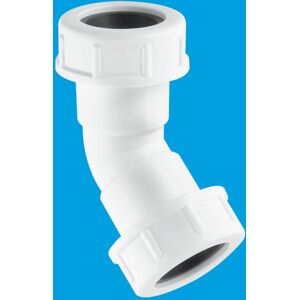 McAlpine R2AM 3/4" Pushfit 135° Overflow Bend in White White McAlpine R2AM 3/4" Pushfit 135° Overflow Bend in White White