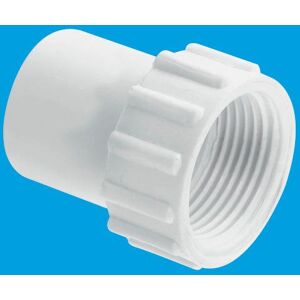 McAlpine R6 3/4" Straight Female Overflow Coupling with fixed nut in White White McAlpine R6 3/4" Straight Female Overflow Coupling with fixed nut in White White
