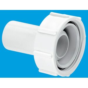McAlpine R11 Straight Connector 1.5" loose nut x connection for 19/23mm pipe in White White McAlpine R11 Straight Connector 1.5" loose nut x connection for 19/23mm pipe in White White