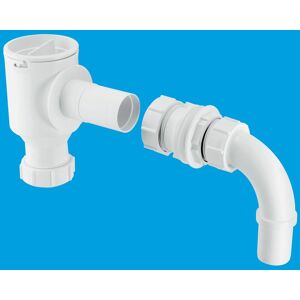 McAlpine R40E 1.25" Complete Screened Tank Overflow Connector - Extended in White White McAlpine R40E 1.25" Complete Screened Tank Overflow Connector - Extended in White White