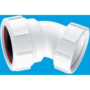 McAlpine Universal Bend 135deg x BSP Loose Coupling Nut 1.5" ST90-OUT in White White McAlpine Universal Bend 135deg x BSP Loose Coupling Nut 1.5" ST90-OUT in White White