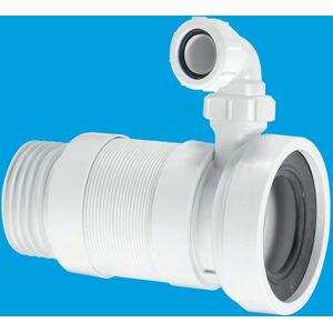 McAlpine WC-F26SV 97-107mm Inlet x 3.5"/90mm Outlet Straight Flexible WC Connector with 1.25 Universal Vent Boss in White White McAlpine WC-F26SV 97-107mm Inlet x 3.5"/90mm Outlet Straight Flexible WC Connector with 1.25 Universal Vent Boss in White White