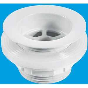 McAlpine W5 Backnut Bath Waste: 70mm White Plastic Flange x 1.5" Tail: Unslotted: White PVC Plug White McAlpine W5 Backnut Bath Waste: 70mm White Plastic Flange x 1.5" Tail: Unslotted: White PVC Plug White