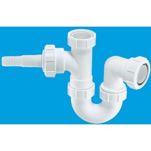 McAlpine WM2 75mm Water Seal Tubular Swivel 'P' Trap with Multifit Outlet in White White McAlpine WM2 75mm Water Seal Tubular Swivel 'P' Trap with Multifit Outlet in White White