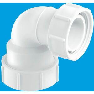 McAlpine S5M-A 1.25" 95° Multifit Bend x BSP coupling nut in White White McAlpine S5M-A 1.25" 95° Multifit Bend x BSP coupling nut in White White