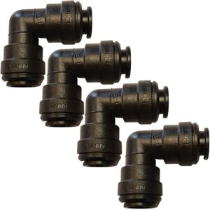 John Guest 12mm Equal Elbow Push Fit Pipe Water Fitting Connector Pack of 4 in Black Black John Guest 12mm Equal Elbow Push Fit Pipe Water Fitting Connector Pack of 4 in Black Black