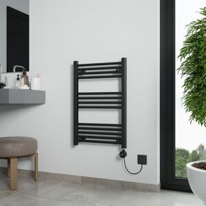 Agadon Grace Electric Towel Radiator in Black Size: 750mm x 500mm Black 750mm x 500mm Agadon Grace Electric Towel Radiator in Black Size: 750mm x 500mm Black 750mm x 500mm