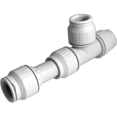 John Guest Pre Pack Slip Tee Connector 15mm 15TKP in White White John Guest Pre Pack Slip Tee Connector 15mm 15TKP in White White