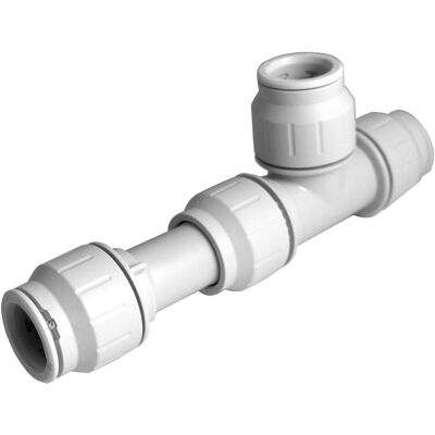 John Guest Slip Tee Connector 22mm TKP in White White John Guest Slip Tee Connector 22mm TKP in White White