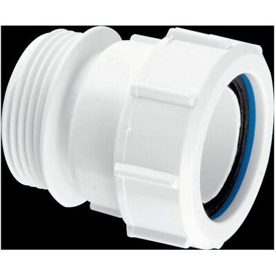 McAlpine S31M 1.25" Straight Connector BSP Male x Universal in White White McAlpine S31M 1.25" Straight Connector BSP Male x Universal in White White