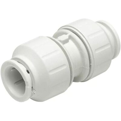 John Guest Straight Connector 22mm in White White John Guest Straight Connector 22mm in White White