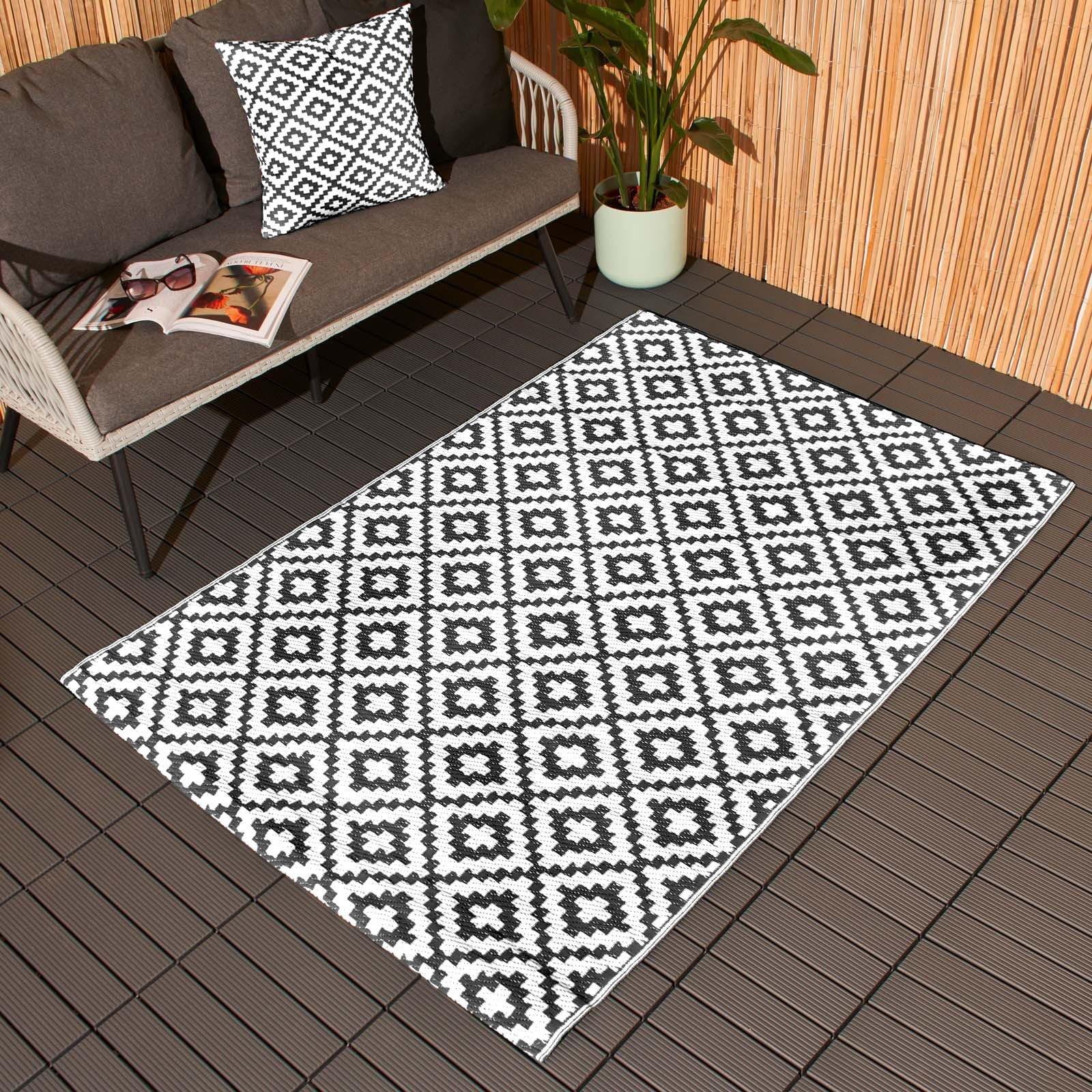 Dreamscene Geometric Outdoor Rug Large Garden Waterproof Non Slip Area Patio Mat