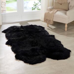 Native Natural Quad Black Sheepskin Rug Size: 150 cm x 240 cm Black 150 cm x 240 cm Native Natural Quad Black Sheepskin Rug Size: 150 cm x 240 cm Black 150 cm x 240 cm