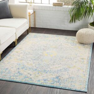 Livabliss Square Vintage Oriental Boho Saffron/Navy Lou Area Rug in Ivory Size: 160 cm x 220 cm Ivory 160 cm x 220 cm Livabliss Square Vintage Oriental Boho Saffron/Navy Lou Area Rug in Ivory Size: 160 cm x 220 cm Ivory 160 cm x 220 cm