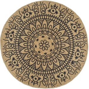 Berkfield Home Handmade Rug Jute with Dark Blue Print 120 cm in Brown Size: Medium Brown Medium Berkfield Home Handmade Rug Jute with Dark Blue Print 120 cm in Brown Size: Medium Brown Medium