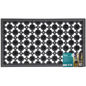 JVL Elipses Circles Rubber Doormat 40x70cm in Black Size: 40 cm x 70 cm Black 40 cm x 70 cm JVL Elipses Circles Rubber Doormat 40x70cm in Black Size: 40 cm x 70 cm Black 40 cm x 70 cm