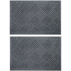 JVL Dirt Defender Scraper Door Mat 40 x 60 cm, Squares, Grey, set of 2 in Grey Size: 40 cm x 60 cm Grey 40 cm x 60 cm JVL Dirt Defender Scraper Door Mat 40 x 60 cm, Squares, Grey, set of 2 in Grey Size: 40 cm x 60 cm Grey 40 cm x 60 cm