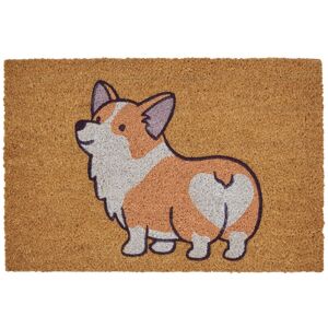 Orsina Corgi Doormat, Charming Coir Mat With Adorable Corgi Print & PVC Backing, Durable & Dirt-Scraping in Natural Size: 100 cm diameter Natural 100 cm diameter Orsina Corgi Doormat, Charming Coir Mat With Adorable Corgi Print & PVC Backing, Durable & Dirt-Scraping in Natural Size: 100 cm diameter Natural 100 cm diameter