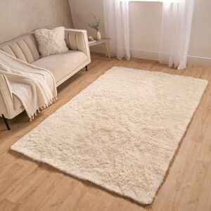OHS Fluffy Rug Anti-Slip Plain Shaggy Floor Mat in Cream Size: 120 cm x 170 cm Cream 120 cm x 170 cm OHS Fluffy Rug Anti-Slip Plain Shaggy Floor Mat in Cream Size: 120 cm x 170 cm Cream 120 cm x 170 cm