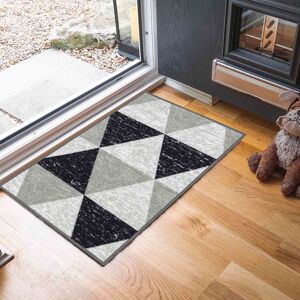 Desire Rugs Anti-Slip Triangle Design Doormat - Machine Washable for Easy Care in Grey Size: 67 cm x 120 cm Grey 67 cm x 120 cm Desire Rugs Anti-Slip Triangle Design Doormat - Machine Washable for Easy Care in Grey Size: 67 cm x 120 cm Grey 67 cm x 120 cm