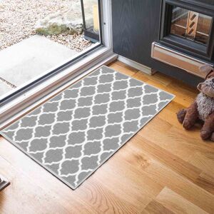 Desire Rugs Anti-Slip Trellis Design Doormat - Machine Washable for Easy Care in Grey Size: 80 cm x 300 cm Grey 80 cm x 300 cm Desire Rugs Anti-Slip Trellis Design Doormat - Machine Washable for Easy Care in Grey Size: 80 cm x 300 cm Grey 80 cm x 300 cm