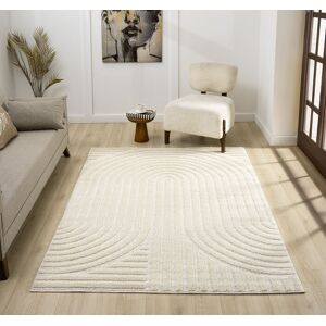 Desire Rugs Isabella Living Room Area Rugs - Embossed Mazia Arch Lines Design in Cream Size: 200 cm x 290 cm Cream 200 cm x 290 cm Desire Rugs Isabella Living Room Area Rugs - Embossed Mazia Arch Lines Design in Cream Size: 200 cm x 290 cm Cream 200 cm x 290 cm