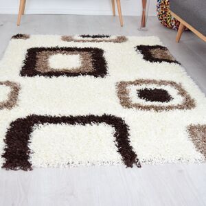 Bravich LTD Geometric Boxed Thick Shaggy Rug - California in Cream Size: 80 cm x 150 cm Cream 80 cm x 150 cm Bravich LTD Geometric Boxed Thick Shaggy Rug - California in Cream Size: 80 cm x 150 cm Cream 80 cm x 150 cm