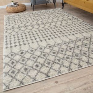 THE RUGS Soft Moroccan Diamond High Pile Shaggy Rugs & Runners Living Room in Off-White Size: 120 cm x 120 cm Off-White 120 cm x 120 cm THE RUGS Soft Moroccan Diamond High Pile Shaggy Rugs & Runners Living Room in Off-White Size: 120 cm x 120 cm Off-White 120 cm x 120 cm
