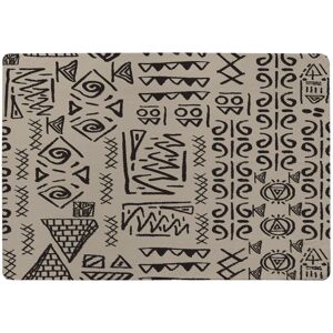 Benjamin Tate Design Striped Egyptian Theme With Ethnic & Tribal Motifs Designer Rug in Natural Size: Large Natural Large Benjamin Tate Design Striped Egyptian Theme With Ethnic & Tribal Motifs Designer Rug in Natural Size: Large Natural Large