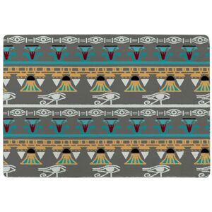 Benjamin Tate Design Tribal Art, Egyptian Vintage Ethnic Silhouettes Designer Rug in Natural Size: Large Natural Large Benjamin Tate Design Tribal Art, Egyptian Vintage Ethnic Silhouettes Designer Rug in Natural Size: Large Natural Large