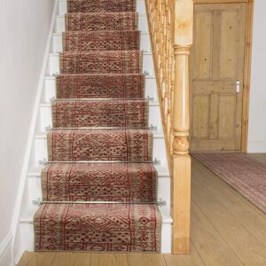 runrug Taupe Red Afrikans Stair Carpet Runner Size: 80 cm x 480 cm Red 80 cm x 480 cm runrug Taupe Red Afrikans Stair Carpet Runner Size: 80 cm x 480 cm Red 80 cm x 480 cm