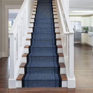 runrug Blue Inca Stair Carpet Runner Size: 66 cm x 480 cm Blue 66 cm x 480 cm runrug Blue Inca Stair Carpet Runner Size: 66 cm x 480 cm Blue 66 cm x 480 cm
