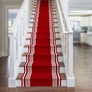 runrug Red Key Stair Carpet Runner Size: 70 cm x 540 cm Red 70 cm x 540 cm runrug Red Key Stair Carpet Runner Size: 70 cm x 540 cm Red 70 cm x 540 cm