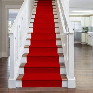 runrug Red Plain Stair Carpet Runner Size: 70 cm x 480 cm Red 70 cm x 480 cm runrug Red Plain Stair Carpet Runner Size: 70 cm x 480 cm Red 70 cm x 480 cm