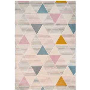 Kukoon Pastel Multicolour 3D Carved Diamond Geometric Living Room Area Rug in Dusty Pink Size: 80 cm x 150 cm Dusty Pink 80 cm x 150 cm Kukoon Pastel Multicolour 3D Carved Diamond Geometric Living Room Area Rug in Dusty Pink Size: 80 cm x 150 cm Dusty Pink 80 cm x 150 cm