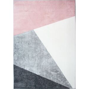 Kukoon Blush Pink Grey Soft Textured Abstract Geometric Rug in Light Pink Size: 160 cm x 230 cm Light Pink 160 cm x 230 cm Kukoon Blush Pink Grey Soft Textured Abstract Geometric Rug in Light Pink Size: 160 cm x 230 cm Light Pink 160 cm x 230 cm