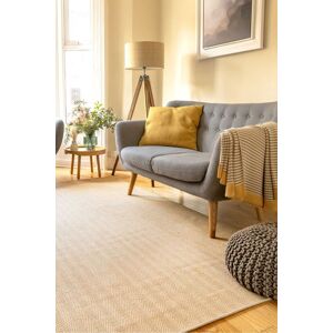 Kukoon Natural Golden Beige Jute Micro Woven Herringbone Pattern Cotton Border Area Rug Size: 160 cm x 230 cm Natural 160 cm x 230 cm Kukoon Natural Golden Beige Jute Micro Woven Herringbone Pattern Cotton Border Area Rug Size: 160 cm x 230 cm Natural 160 cm x 230 cm